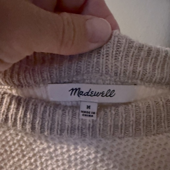 Madewell Province Cross Back Knit Two Tone Pullover Dovetail Sweater Sz M - Picture 3 of 3